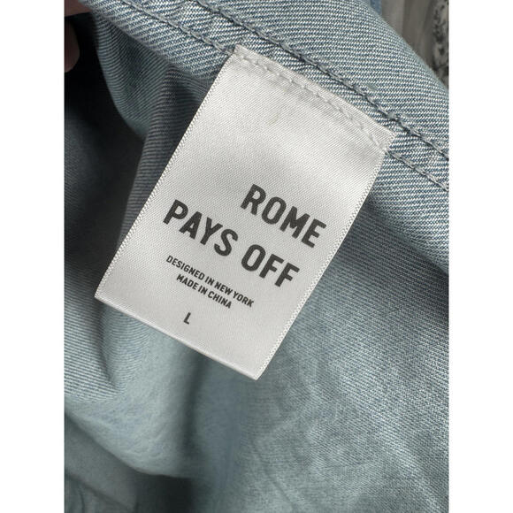 Rome Pays Off Basquiat Exhibit Denim Jacket Size L Los Angeles - Picture 5 of 9